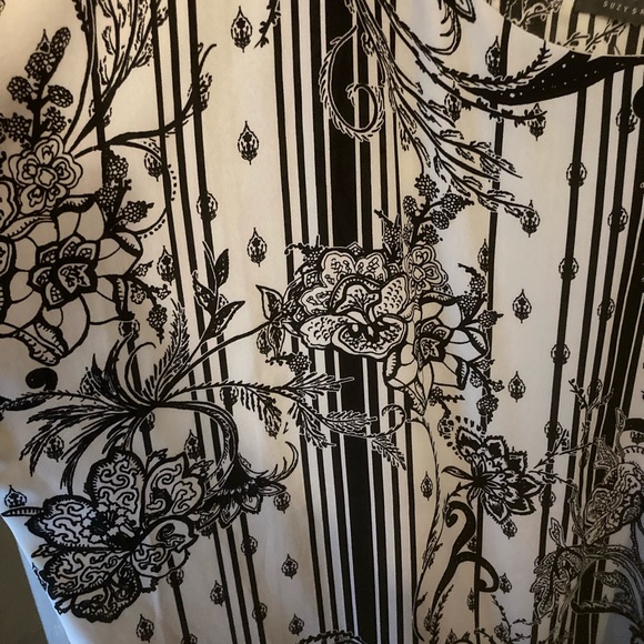 Off the Shoulder, Formal, White with Floral Pattern Tank Top. - Picture 2 of 3